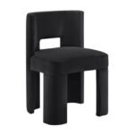 Zuno Velvet Upholstered Dining Chair In Black - Image 2
