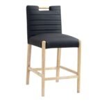 Aimee Vegan Leather Upholstered Counter Stool In Black - Image 3