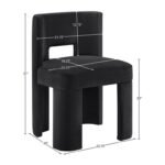 Zuno Velvet Upholstered Dining Chair In Black - Image 9