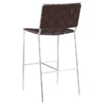 Adelaide Upholstered Pub Height Bar Stool Brown and Chrome - Image 4