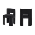 Zuno Velvet Upholstered Dining Chair In Black - Image 10