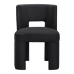 Zuno Velvet Upholstered Dining Chair In Black