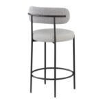 Beacon Vegan Leather And Boucle Fabric Upholstered Bar / Counter Stools In Taupe - Image 4