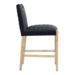 Aimee Vegan Leather Upholstered Counter Stool In Black - Image 4