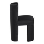 Zuno Velvet Upholstered Dining Chair In Black - Image 4
