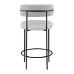 Beacon Vegan Leather And Boucle Fabric Upholstered Bar / Counter Stools In Taupe - Image 5