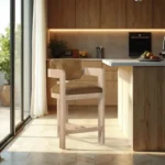 Sacha Velvet Upholstered Counter Stool In Saddle - Image 10