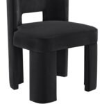 Zuno Velvet Upholstered Dining Chair In Black - Image 6