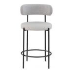 Beacon Vegan Leather And Boucle Fabric Upholstered Bar / Counter Stools In Taupe