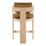 Sacha Velvet Upholstered Counter Stool In Saddle - Image 5
