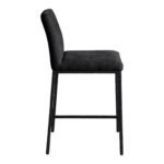 Reeves Chenille Fabric Upholstered Counter Stool In Black - Image 3