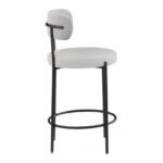 Beacon Vegan Leather And Boucle Fabric Upholstered Bar / Counter Stools In Taupe - Image 3