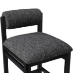 Roundhill Linen Textured Fabric Upholstered Counter Stool In Black - Image 6