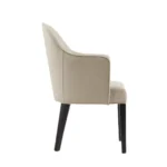 Hillman Wood Vegan Leather and Velvet Armchair In Sand - Image 3