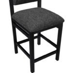 Roundhill Linen Textured Fabric Upholstered Counter Stool In Black - Image 7
