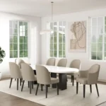 Hillman Wood Vegan Leather and Velvet Armchair In Sand - Image 9