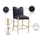 Aimee Vegan Leather Upholstered Counter Stool In Black - Image 9