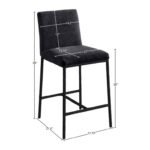 Reeves Chenille Fabric Upholstered Counter Stool In Black - Image 8