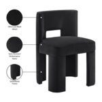 Zuno Velvet Upholstered Dining Chair In Black - Image 8