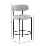 Beacon Vegan Leather And Boucle Fabric Upholstered Bar / Counter Stools In Taupe - Image 8