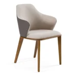 Megan Modern Beige & Grey Dining Chair - Image 2