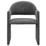 Talia Upholstered Fabric Dining Armchair In Charcoal