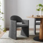 Talia Upholstered Fabric Dining Armchair In Charcoal - Image 9