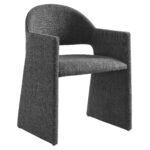 Talia Upholstered Fabric Dining Armchair In Charcoal - Image 2