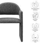 Talia Upholstered Fabric Dining Armchair In Charcoal - Image 6
