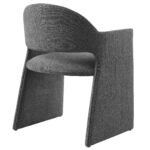 Talia Upholstered Fabric Dining Armchair In Charcoal - Image 4