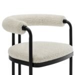 Turin Curved Back Boucle and Metal Counter Stool In Black Pearl - Image 5