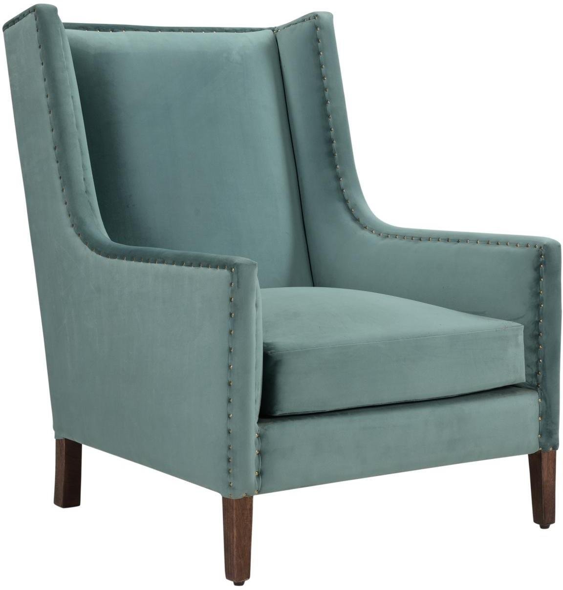 1 (1) Modern Velvet Wingback Accent Chair - Image 1
