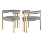Marcello Velvet Upholstered Dining Chair In Grey