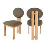 Napa Boucle Fabric Upholstered Dining Chair In Olive