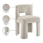 Zuno Velvet Upholstered Dining Chair In Cream - Image 9