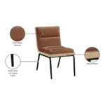 Viceroy Fabric Upholstered Dining Chair In Cognac - Image 9