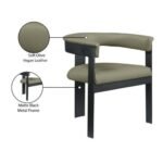 Romeo Vegan Leather Upholstered Dining Chair In Olive - Image 8