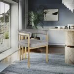 Marcello Velvet Upholstered Dining Chair In Grey - Image 9