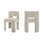 Zuno Velvet Upholstered Dining Chair In Cream