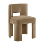 Zuno Velvet Upholstered Dining Chair In Beige - Image 3