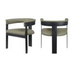 Romeo Vegan Leather Upholstered Dining Chair In Olive