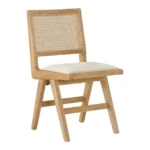 Abby Vegan Leather Upholstered Dining Arm Chair In Cream - Image 13