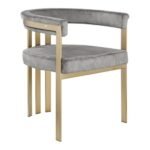 Marcello Velvet Upholstered Dining Chair In Grey - Image 3