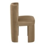 Zuno Velvet Upholstered Dining Chair In Beige - Image 4