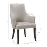 Connie Wood Vegan Leather and Velvet Armchair In Light Grey - Image 5