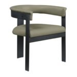 Romeo Vegan Leather Upholstered Dining Chair In Olive - Image 3