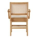 Abby Vegan Leather Upholstered Dining Arm Chair In Cream - Image 5