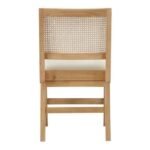 Abby Vegan Leather Upholstered Dining Arm Chair In Cream - Image 15