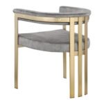 Marcello Velvet Upholstered Dining Chair In Grey - Image 4