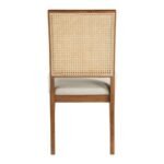 Butterfly Linen Textured Fabric Upholstered Dining Chair In Walnut - Image 5